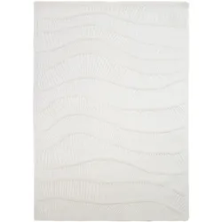 WOLLTEPPICH CARVE, abstrakt, Weiß, 200 x 290 cm