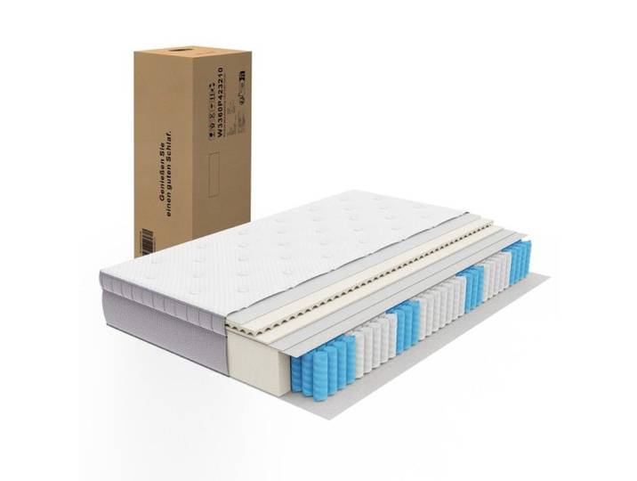Matelas - VVBV - 160x200 - Ressorts ensachés 7 zones - 25 cm H3 - Bords renforcés
