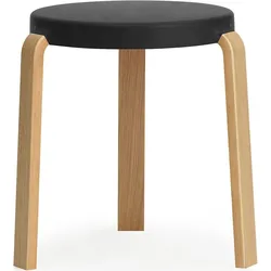 Tap Hocker schwarz mit Beinen aus Eiche