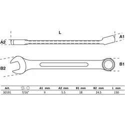 BGS Maul-Ringschlüssel SW 7/16" - 30191
