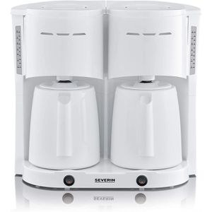 Severin Kaffeemaschine Duo, KA 9314, mit 2 Thermoskannen, 2x 1 Liter, 2000 Watt, weiß, für 2x 8 Tassen