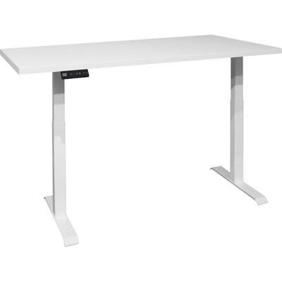 Schreibtisch MÄUSBACHER "Big System Office", weiß (weiß matt, weiß matt lack, weiß matt, weiß matt lack), B:120cm, Tische, Schreibtisch, Breite 120 cm, elektrisch höhenverstellbar