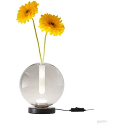 Fabas Luce Wengen Tischleuchte, Transparentgrau, 7W LED 540lm, Borosilikatglas, Touch-Dimmer, Farbtemperatur 2700K-3000K-4000K, Schutzart IP20 - Wengen