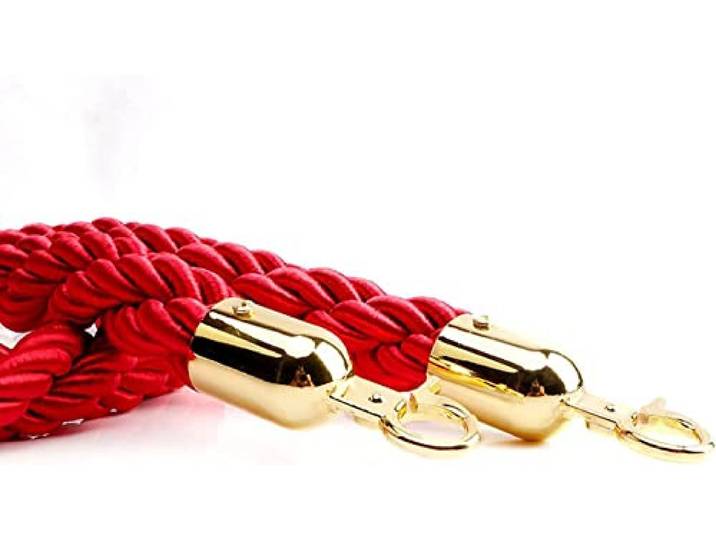 Abspannseil, Seile, Warteschlangenteiler, Kordel mit vergoldeten Haken(1 Pack,5m/16.4ft)