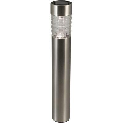 Gartenleuchte LUXFORM "Solar-Gartenleuchten Tacoma 5 Lumen - 3 Stück", silber (stainless steel), 3 Stk., Leuchten, Gartenleuchte, Aus Edelstahl & Glas gefertigt