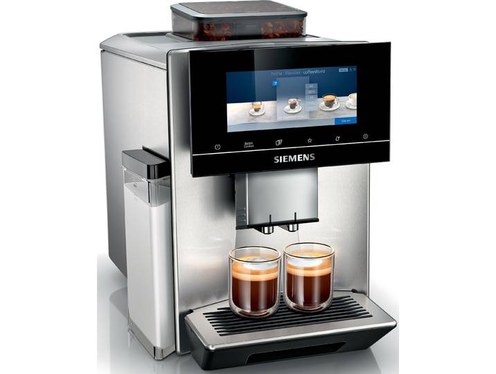 SIEMENS Kaffeevollautomat EQ900 TQ905D03, intuitives 6,8 TFT-Display, Barista-Modus , silber (edelstahlfarben), B:31,5cm H:39,2cm T:47cm, Kaffeevollautomaten, AromaBoost, App-Steuerung, Geräuschreduzierung,10 Profile, edelstahl, Kaffeevollautomat