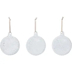Flurry Weihnachtskugeln 10 cm, weiß, 3 St.