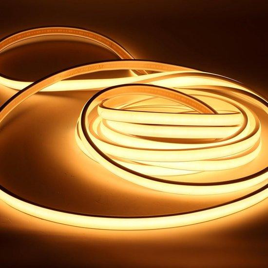 WAN LED Strip Licht 2M Warm Wit 3000K - Waterdichte COB LED Strip met EU Stekker 220V