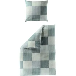 Bettwäsche Biber salbei (155x220cm, mit 1 Kissen) - 135x200cm, mit 1 Kissen