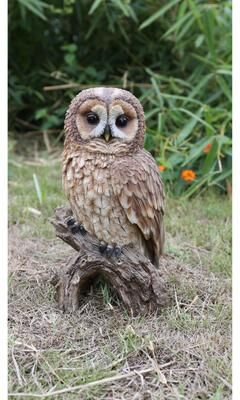 Hi-Line Gift Ltd. Brown Owl On Stump