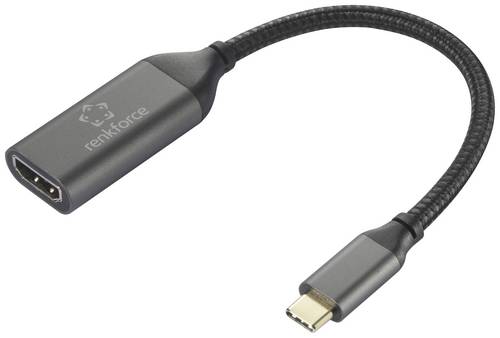 Renkforce RF-5234038 USB-C / HDMI Adapterkabel [1x USB-C Stecker - 1x HDMI-Buchse] Schwarz Geflechtschirm 0.15m