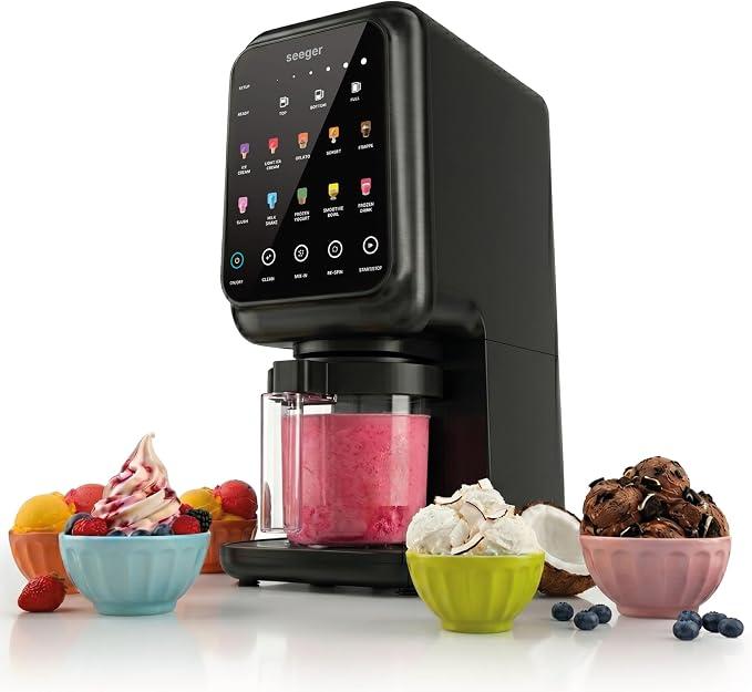MultiCream Eismaschine, 1,5L, 10 Funktionen für Eis, Sorbet, Gelato, Milchshakes, Slushi & Frozen Yogurt, Mix-In Funktion, inkl. 3 Behältern, Touchscreen, BPA-Frei, 800W