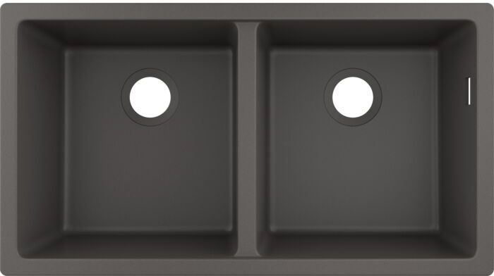 Hansgrohe Unterbauspüle 43434290 820 x 450 mm, 2 Hauptbecken, steingrau