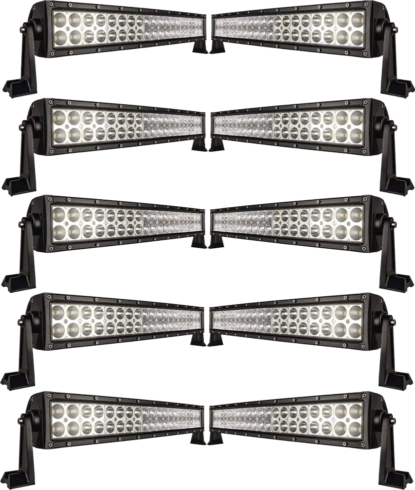 Greenmigo 10 X 120W Led Arbeitsscheinwerfer Light Bar Arbeitslicht Flood Zusatzscheinwerfer 60 Grad Kaltweiß 6000-6500K 12-24V 10800lm Wasserdicht IP67