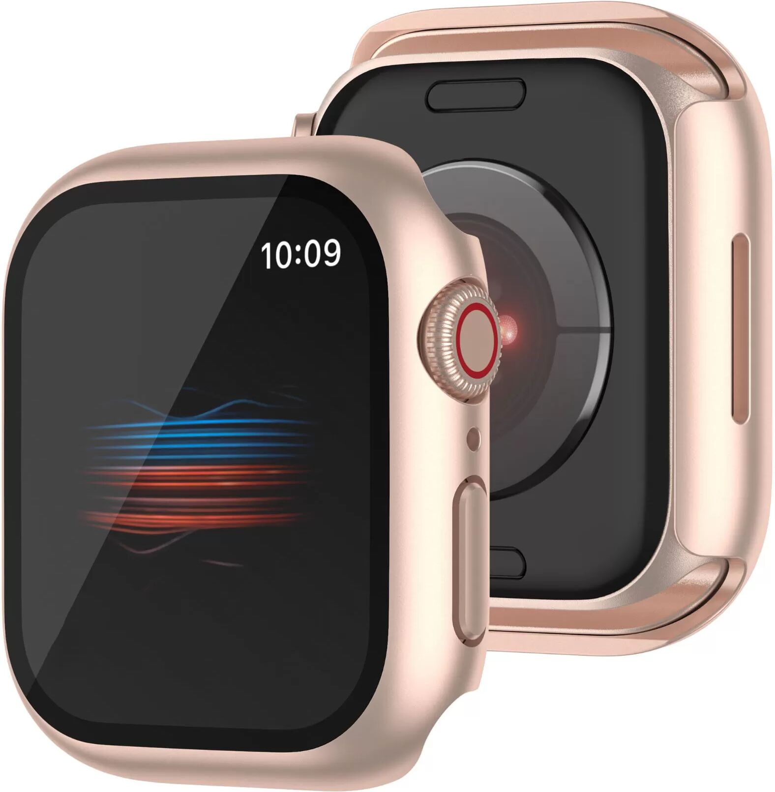 INF Roségoldene Schutzhülle kompatibel mit Apple Watch 41mm Serie 7/8/9 mit Knopf