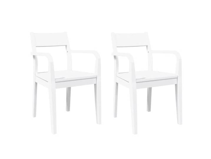 TEKGHUT Esszimmerstühle 2 STK. Weiß Massivholz Gummibaum Ergonomisches Design,bequeme Rückenlehne,stoßfest,langlebig,Esszimmer,Wohnzimmer