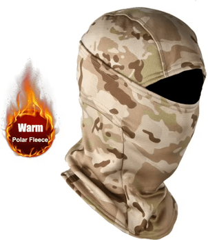 Inspire Essentials ArcticShield Winter Fleece Camouflage Balaclava Full Face Mask desert Cp