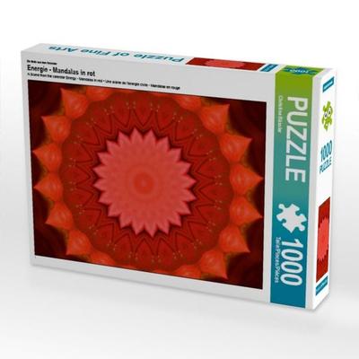 CALVENDO Puzzle Ein Motiv aus dem Kalender Energie - Mandalas in rot 1000 Teile Puzzle quer | 1000 Teile Lege-Größe 64 × 48 cm Foto-Puzzle für
