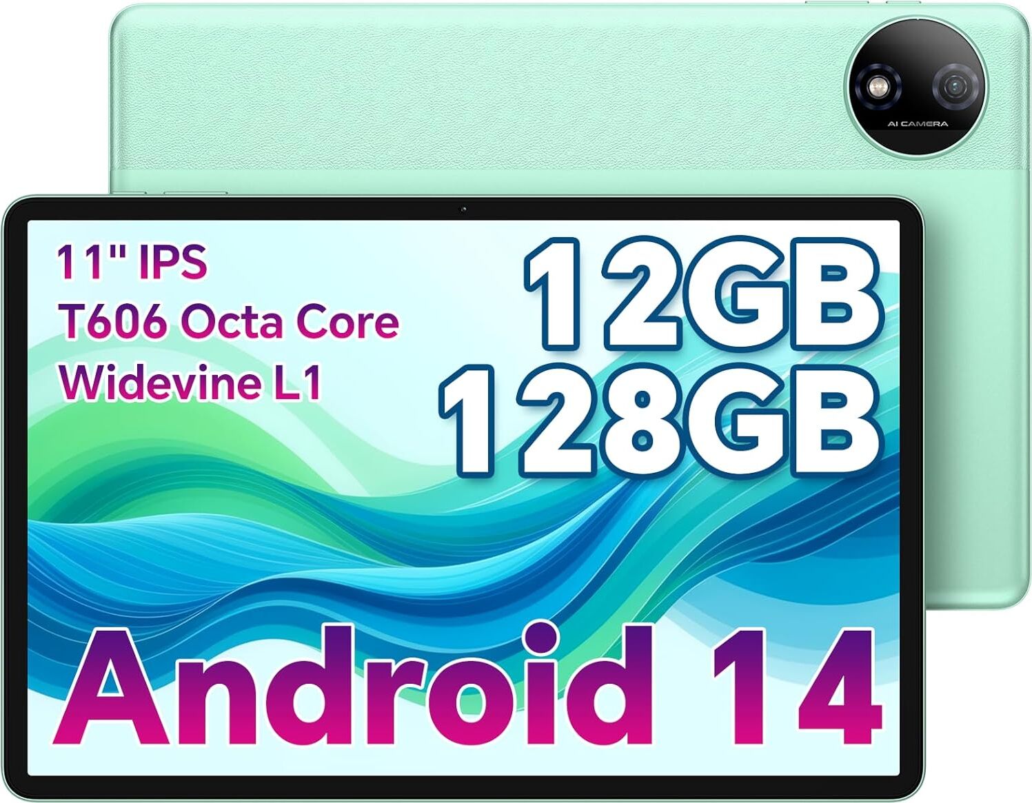 Tablet 11 Zoll mit Android 14 Betriebssystem großem Display für Surfen Lesen Streaming und Arbeiten ideal für Zuhause Büro und unterwegs