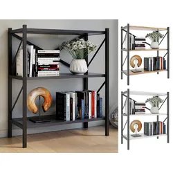 VCM Holz Metall Aufbewahrung Stand Regal Bücherregal Deko Bücher Standregal Insasi 2