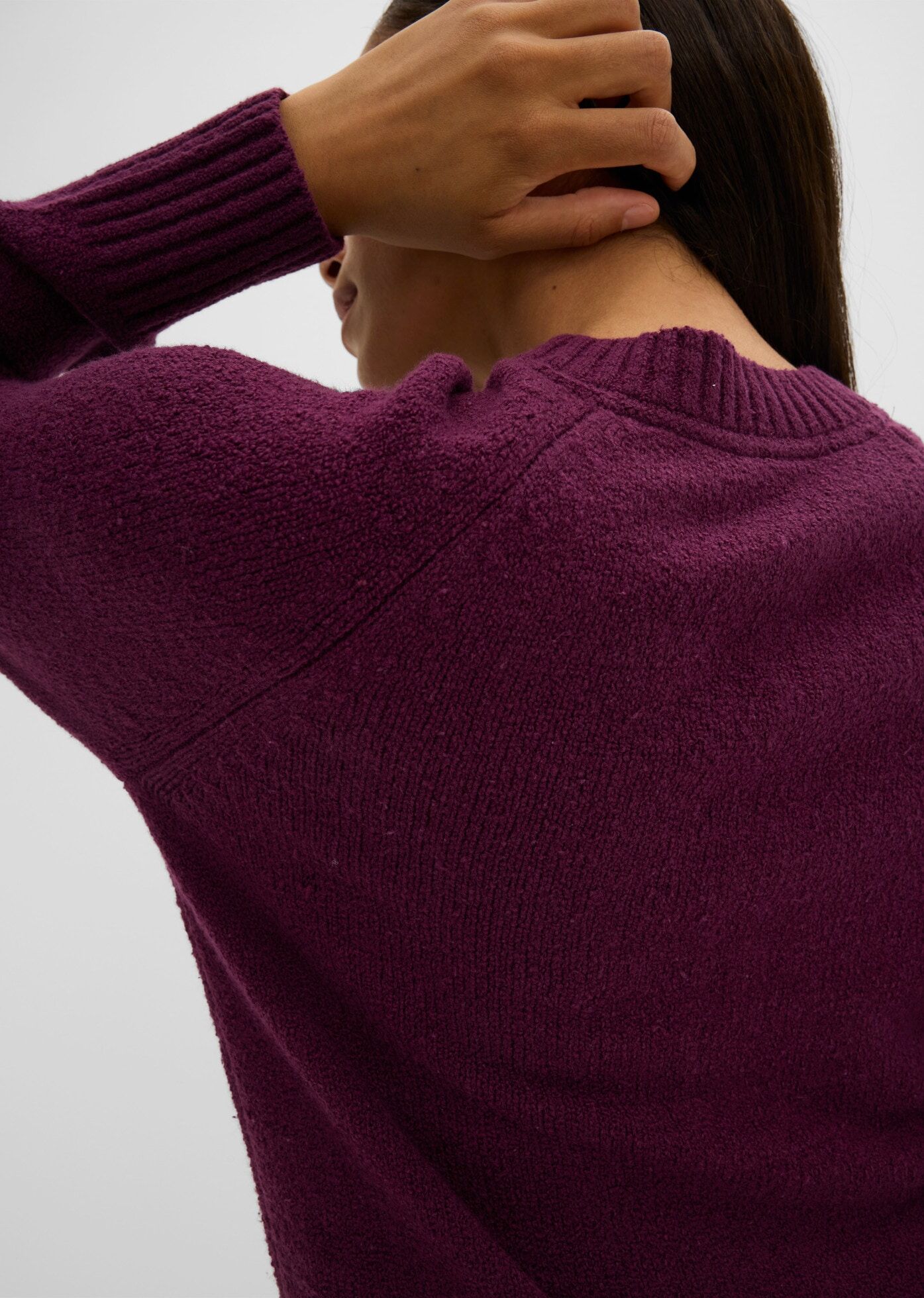Strickpullover BONPRIX, Damen, Gr. 40/42 (M), lila (holunderbeere meliert), Obermaterial: 48% Baumwolle, 31% Polyacryl, 18% Polyamid, 3% Elasthan, lässig geschnitten, Pullover Strickpullover, mit Knöpfen, lässig geschnitten, im Casual-Stil holunderbeere m