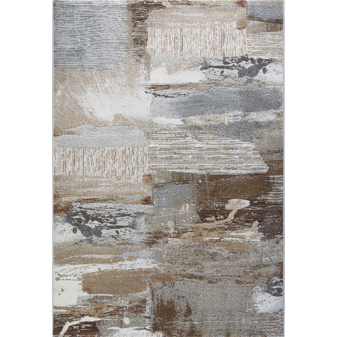 Borough Wharf Tarrant Abstract Area Rug Brown Rectangle 240 x 330cm