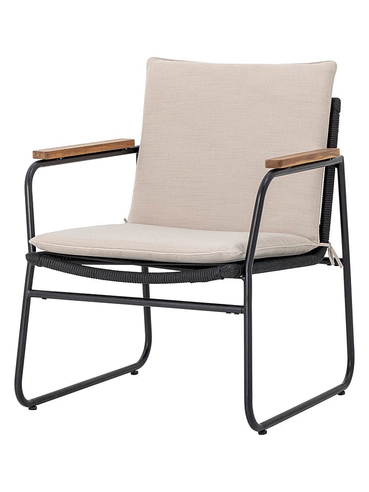 Bloomingville Loungesessel "Hampton" in Beige/ Schwarz - (B)65 x (H)76 x (T)68 cm - onesize