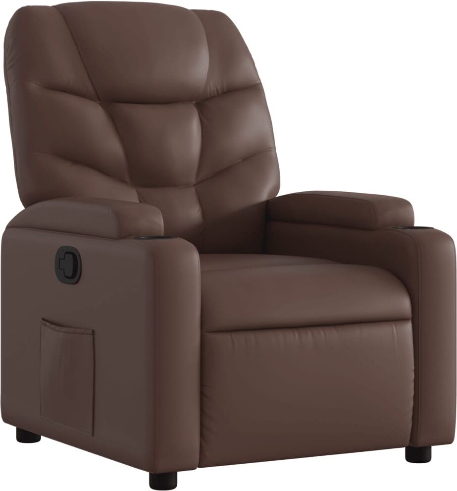 vidaXL Fauteuil inclinable Marron Similicuir