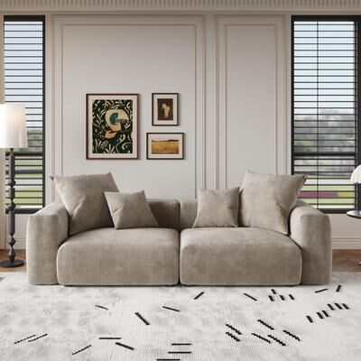 AVEX HOME 102'' Corduroy Loveseat Sofa Large Modular Cloud Couch