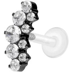 PTFE Labret mit Innengewinde + Titan-Aufsatz KRISTALLBOGEN