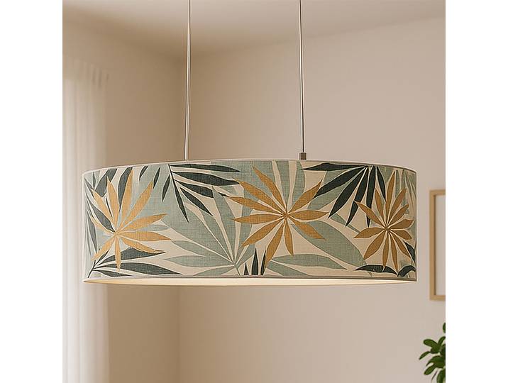 Suspension Flora 33 x 80 x 110cm Vert/Beige Coton E27