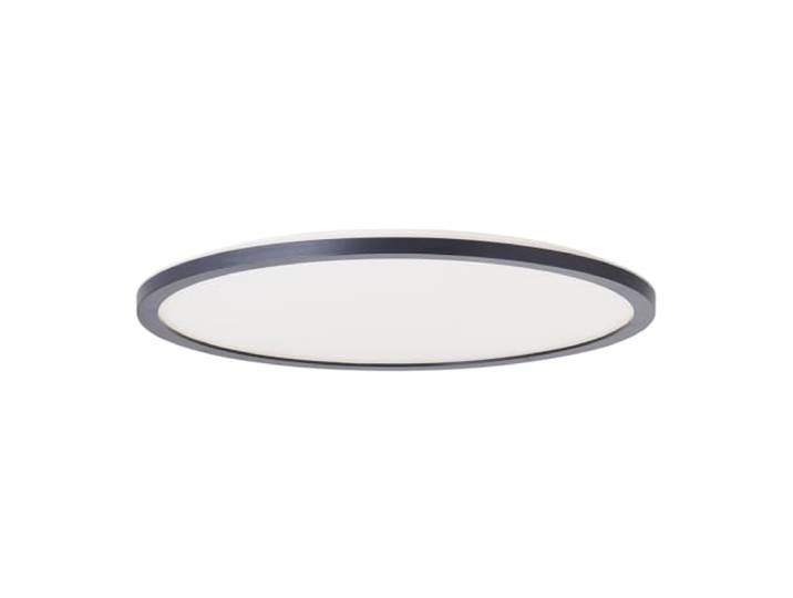 Brilliant Brennan LED-Deckenaufbau-Paneel 30cm, 3-Stufen-Dimmer mit Memory-Funktion, IP44 Spritzwasserschutz, Warmweißes Licht 3000K, 2000 Lumen, 17,5 W, Schwarz/Weiß