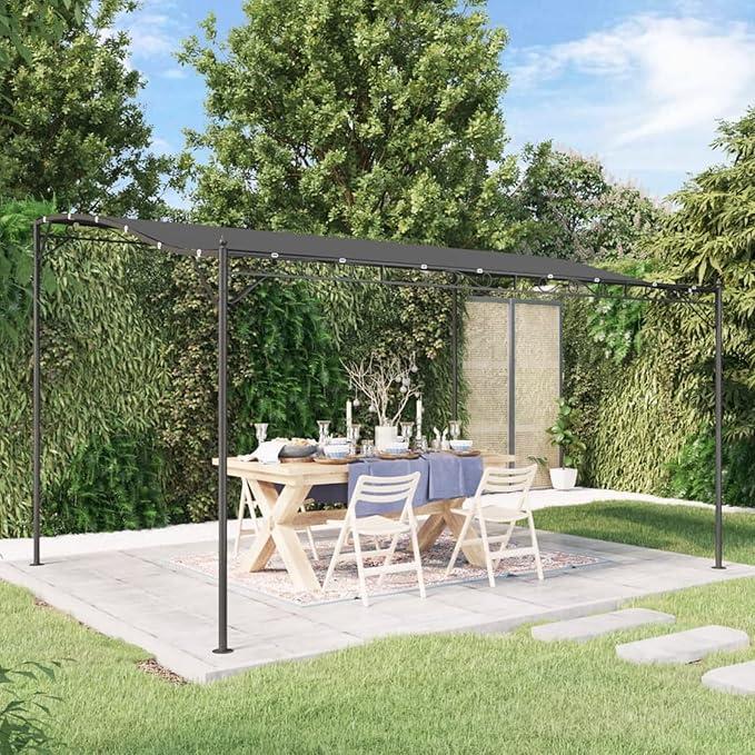 Pavillon 3x4 Markise Sonnenschutz Pergola Gartenpavillon Terrassendach Überdachung Gartenzelt Partyzelt 180 g/m? Stoff und Stahl Anthrazit