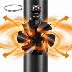 Relaxdays Kaminventilator für Ofenrohr magnetisch Schwarz
