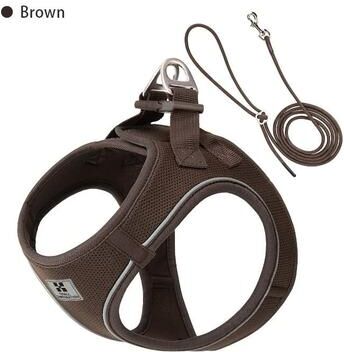 Uplift Essentials Safe Stride Reflective Dog Harness & Leash Set brown xs
