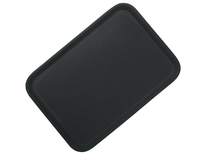 Diverse Tablett Corfu 33x43cm gummiert schwarz - Material: Laminat - 177