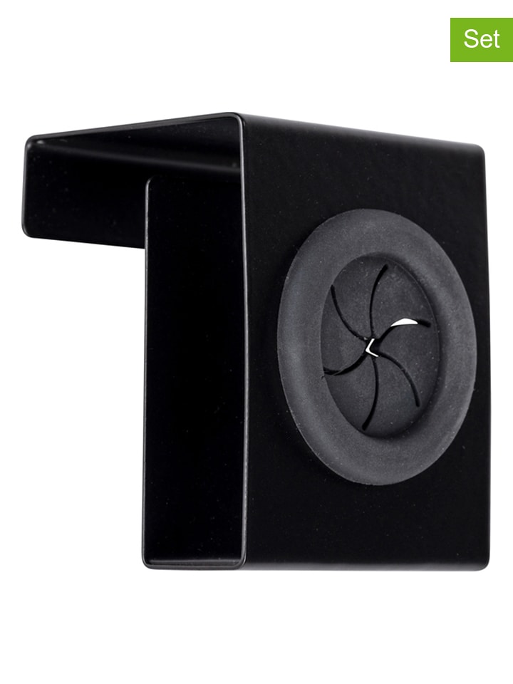 Wenko 4er-Set: Haken "Pus" in Schwarz - (B)5 x (H)6 x (T)4 cm - onesize