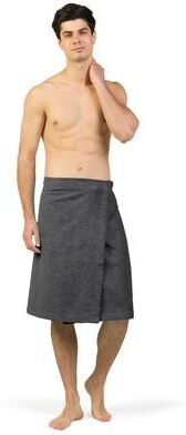 Authentic Hotel and Spa Authentic Turkish Cotton Terry Grey Spa and Shower Towel Wrap