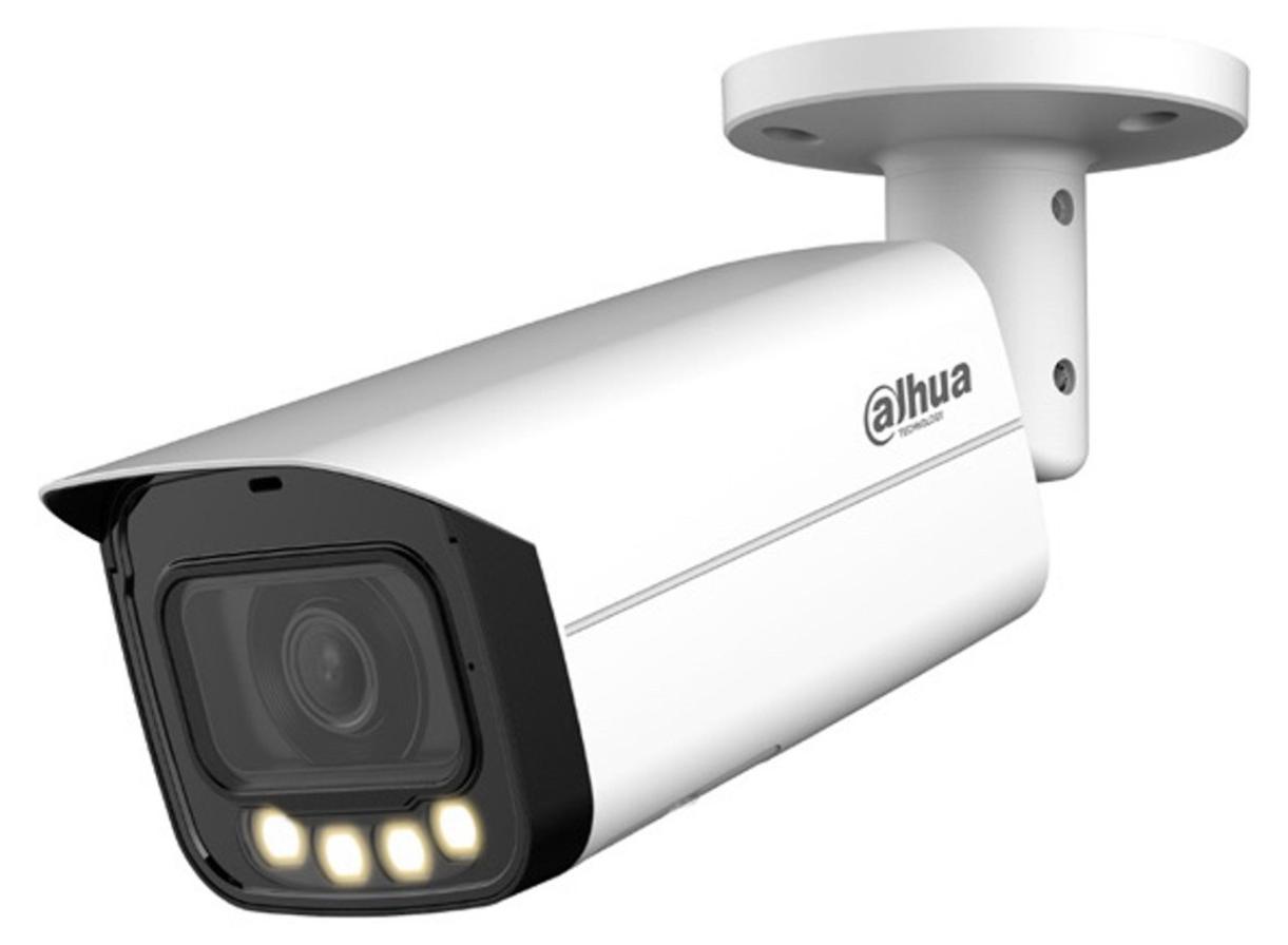 Dahua IPC-HFW5449T-ASE-LED-S2: IP-Überwachungskamera, Bullet-Design, PoE, 4MP, Vollfarbe, festes 3,6-mm-Objektiv, IP67, IK10, integriertes Mikrofon, KI-Funktionen