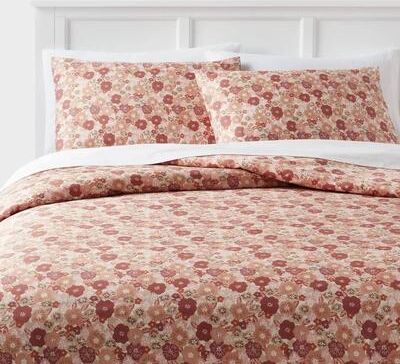 All Categories Goods Copper Light Pink Floral Full Queen Printed Easy Care Duvet Cover And Sham Set, Sateen Fabric, Button Closure Copper Light Pink Floral Full Queen Printed Easy Care Duvet Cover And Sham Set, Sateen Fabric, Button Closure