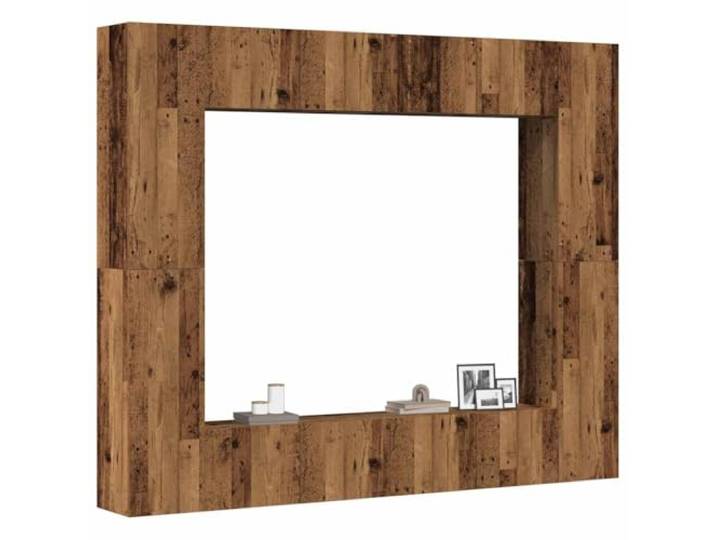 HEFZGDB Wandmontierter TV-Schrank in Altholz-Optik aus Holzwerkstoff mit viel Stauraum, modernem Design und Flexibler Türmontage, 8-TLG. Set für eine dekorative und praktische