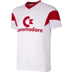 Copa Football, Herren, Fussballtrikot, FC Bayern München 1987 - 88 Retro Trikot Bayern München 1987 - 88 Vintage Shirt (L), Rot, Weiss