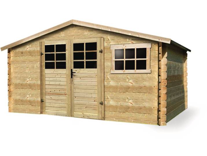 Abri jardin bois traditionnel - 11.56 m2 - 388 x 298 x 218 cm - 28mm