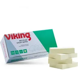 Viking Green Line 80% Recycelt Haftnotizen Quadratisch 38 x 51 mm Blanko Gelb 12 Stück à 100 Blatt