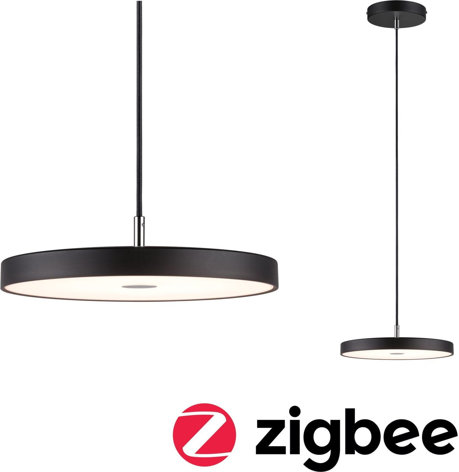 Paulmann Hildor Smart Home Zigbee LED hanglamp, zwart, dimbaar, Ø 31 cm