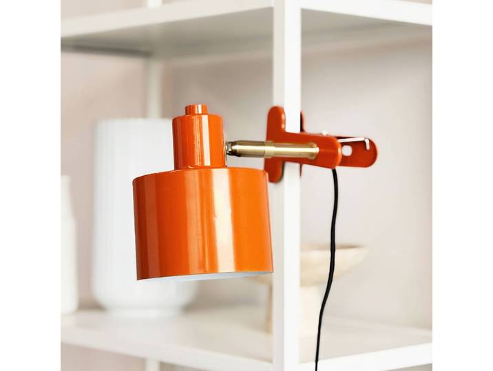 Dyberg Larsen Klemmleuchte Ocean, gelb / orange, für Schlafzimmer, Metall, Skandinavisch, Klemmleuchte
