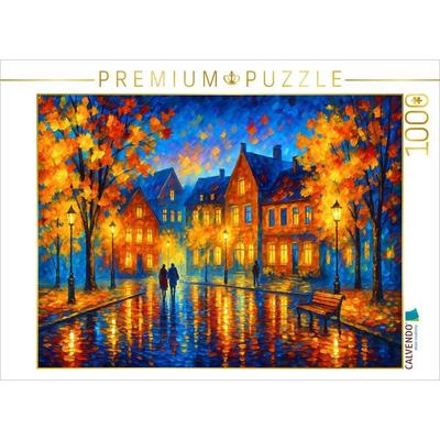 CALVENDO Puzzle Abendstimmung in der Kleinstadt | 1000 Teile Lege-Größe 64x48cm Foto-Puzzle für glückliche Stunden