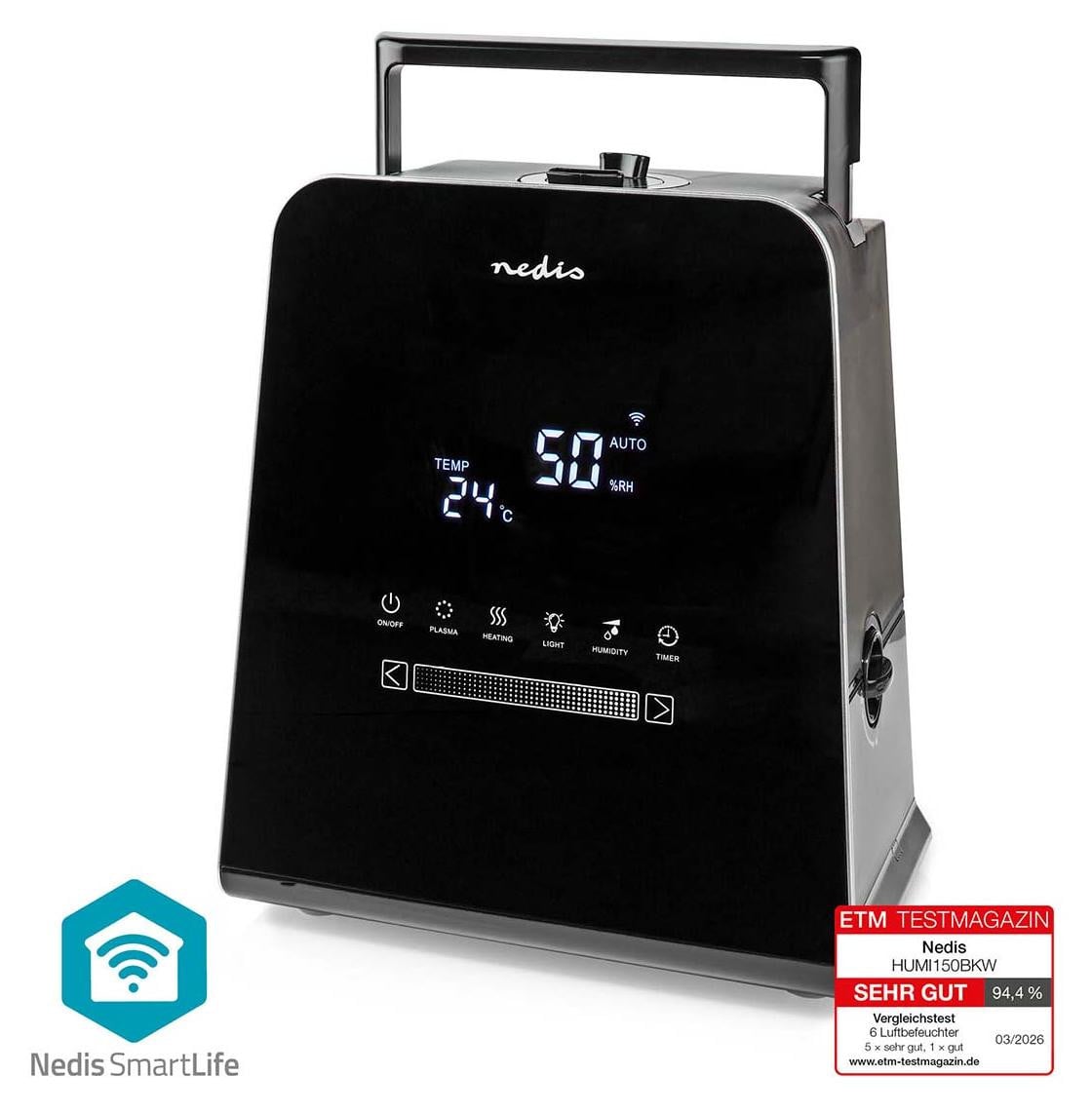 Nedis HUMI150BKW luchtbevochtiger, zwart, 30 W