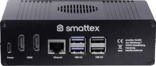 Smattex Raspberry Pi 4 B 4GB inkl. Gehäuse, inkl. Netzteil, inkl. Kühlkörper, inkl. Noobs OS