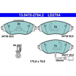 Bremsbelagsatz Scheibenbremse ATE 13.0470-2764.2 für VW Seat Passat B7 Alhambra